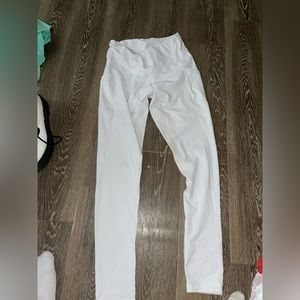 White athletic leggings